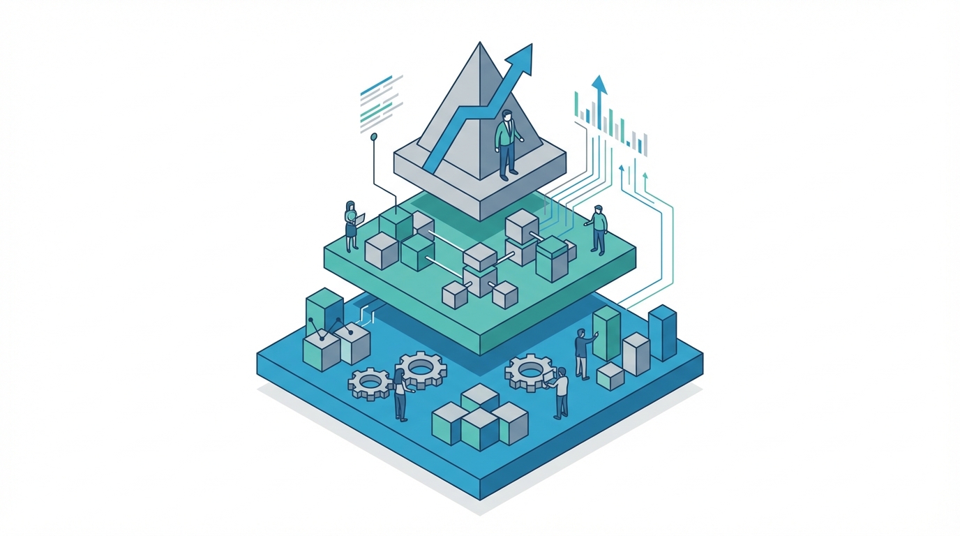 three stacked reporting layers
