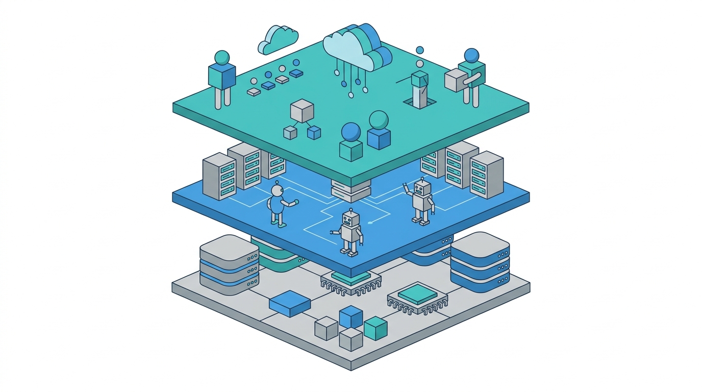 three stacked data layers