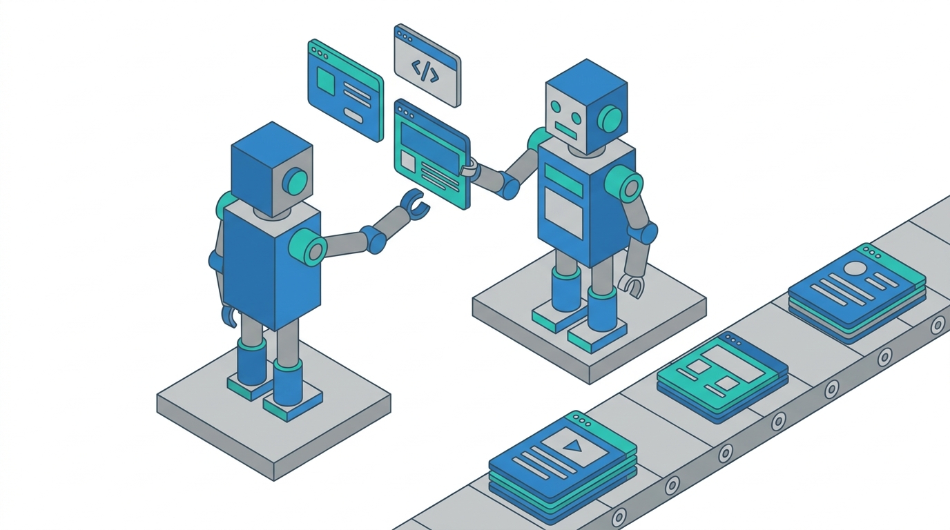 robot selecting website cards