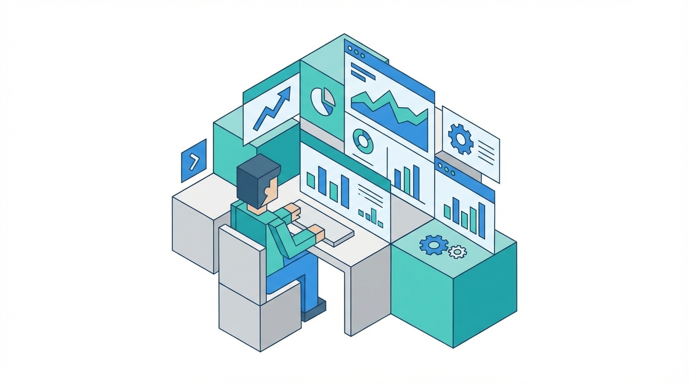 person at analytics dashboard