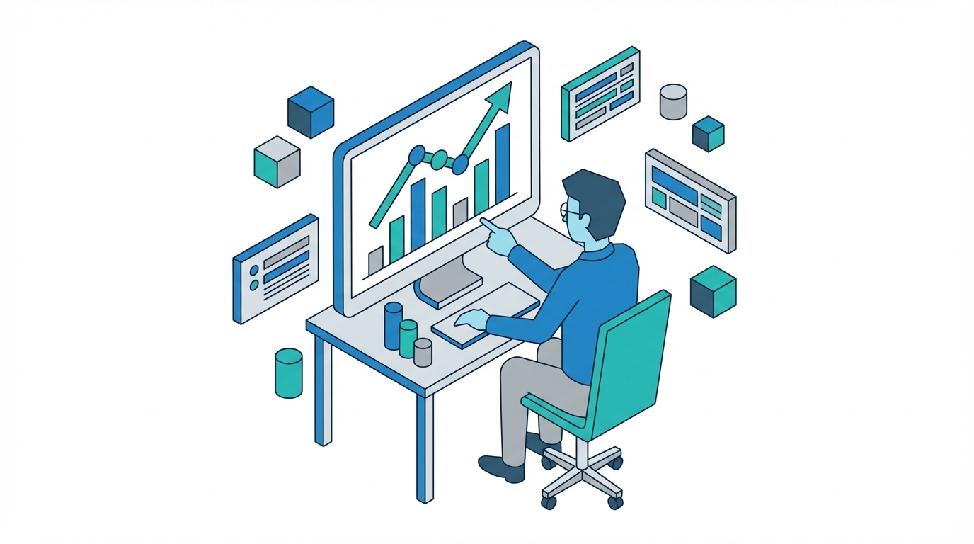 marketer reviewing chart on screen