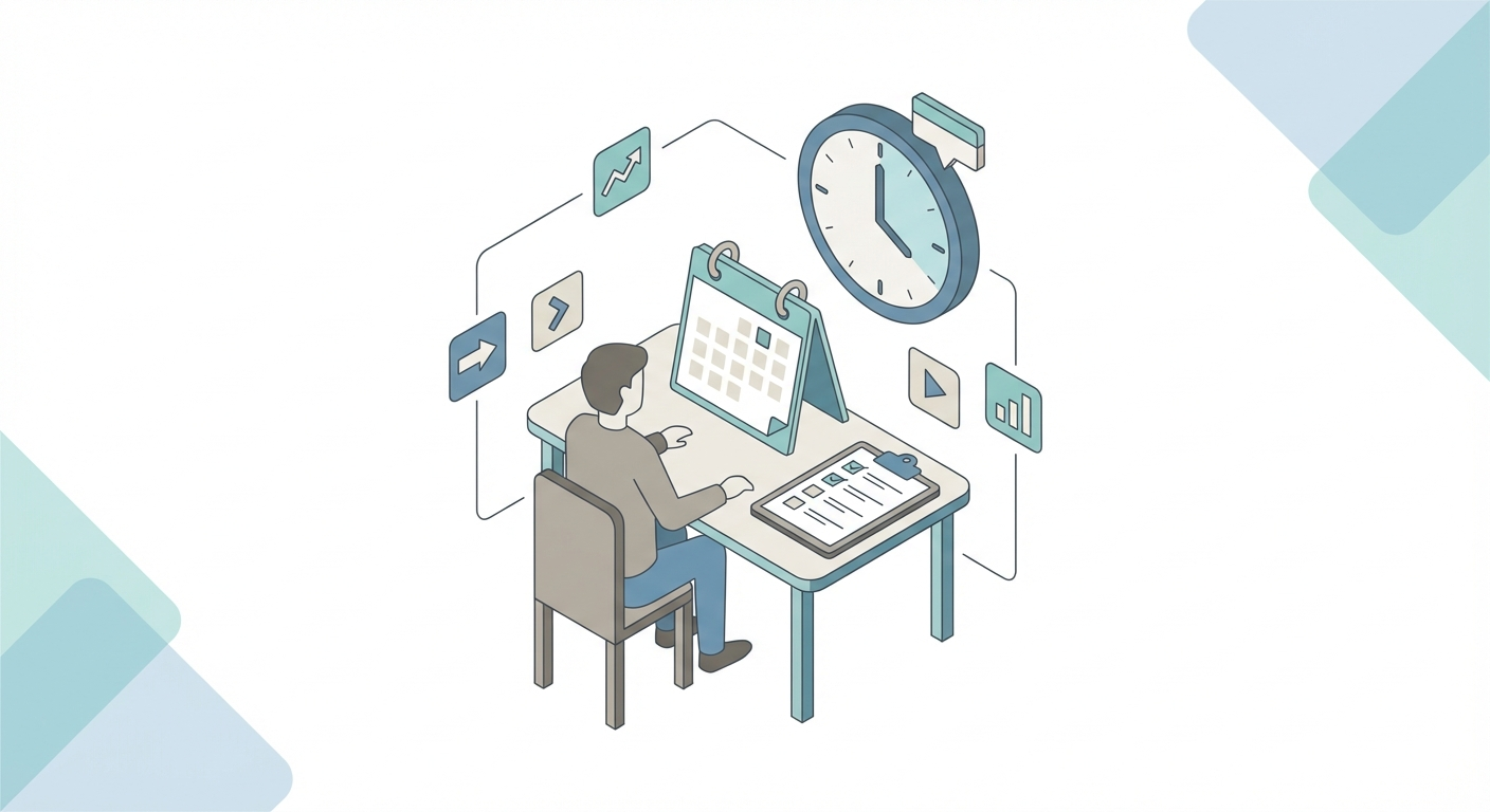 Marketer using a checklist and calendar to plan campaign adjustments before a July deadline