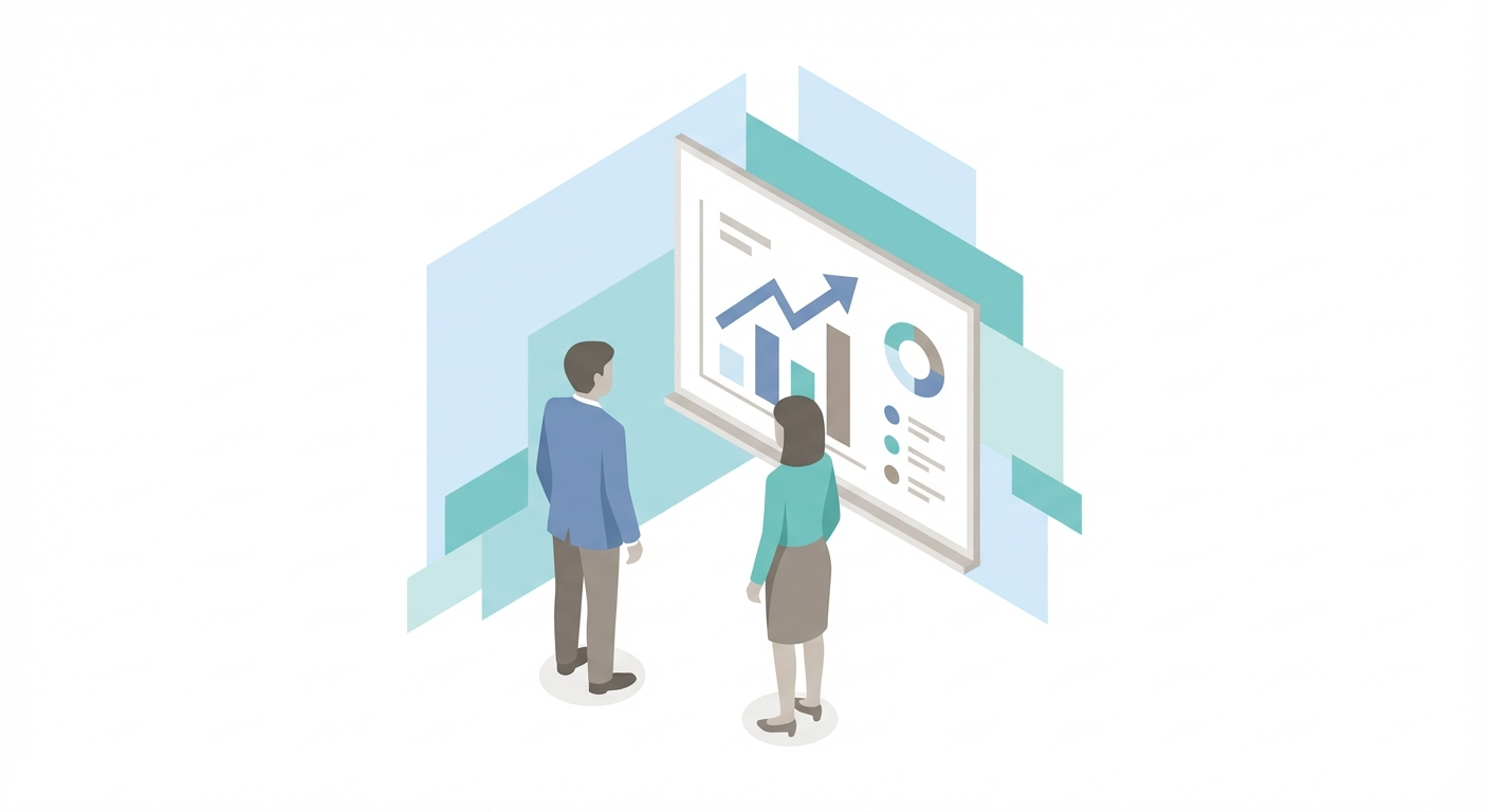 Agency team presenting AI visibility metrics to client