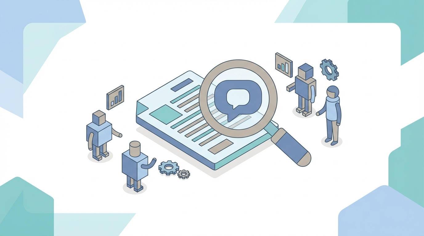 Document editor with highlighted quote bubbles being pulled from different sections of an article