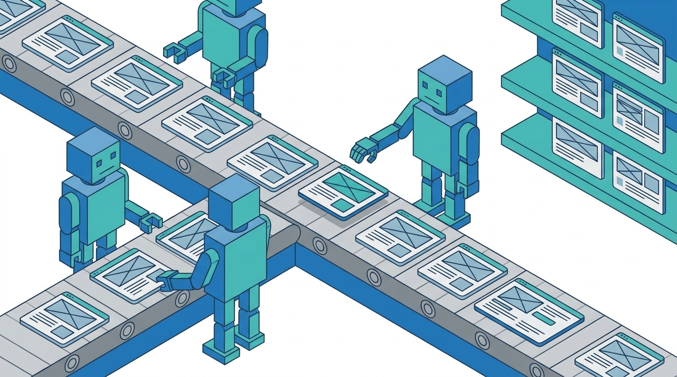 robot selecting website cards
