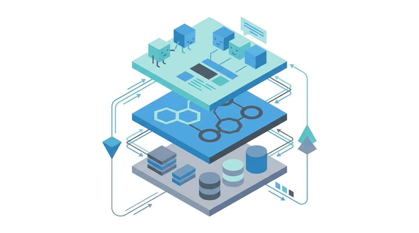 three stacked data layers