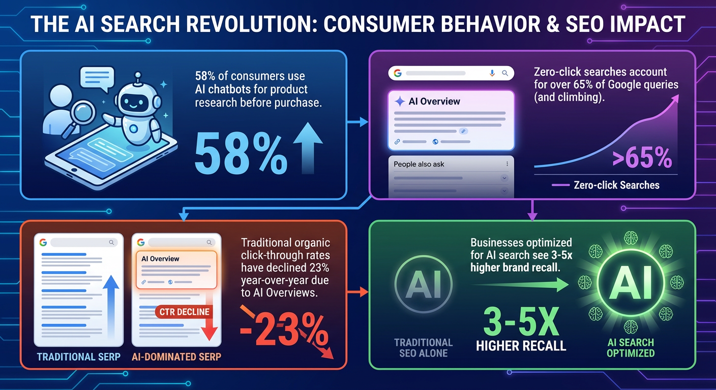 Comparison chart showing AI search citations vs traditional SEO rankings