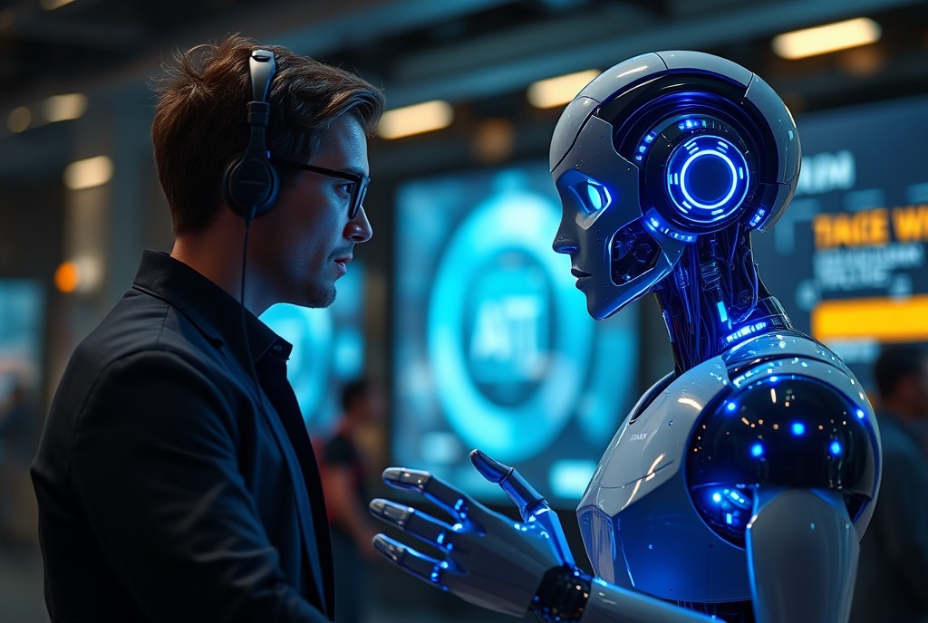 person talking to chatbot