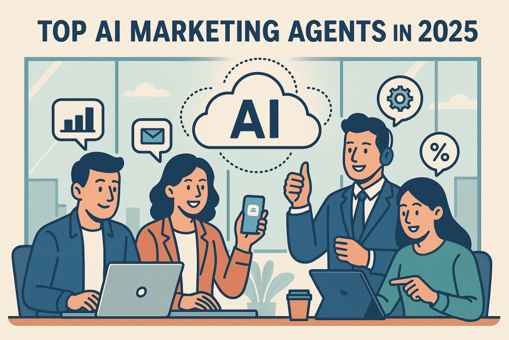 illustration showing top ai marketing agents in 2025